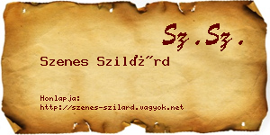 Szenes Szilárd névjegykártya