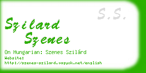 szilard szenes business card
